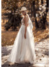Ivory Lace Tulle Airy Wedding Dress